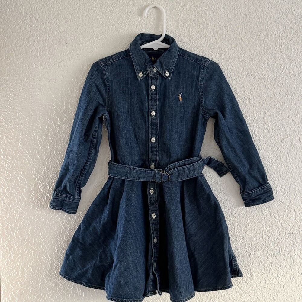 Toddler Polo Ralph Lauren Size 4/4T Denim Belted Dress